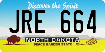 ND license plate JRE664