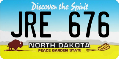 ND license plate JRE676