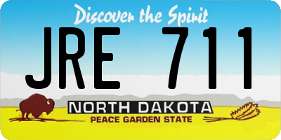 ND license plate JRE711
