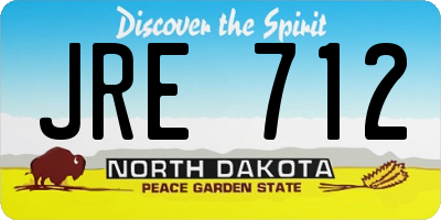 ND license plate JRE712
