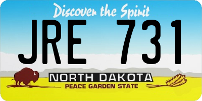 ND license plate JRE731
