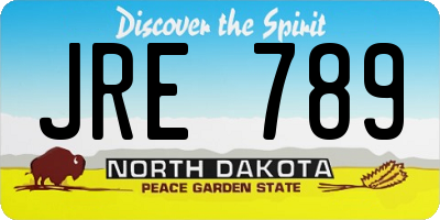 ND license plate JRE789