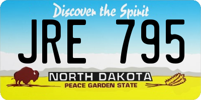ND license plate JRE795