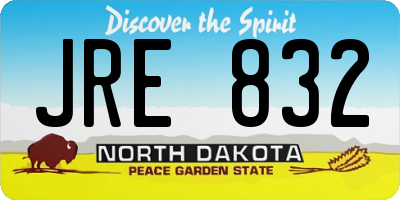 ND license plate JRE832