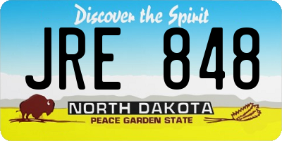ND license plate JRE848