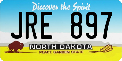 ND license plate JRE897