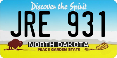 ND license plate JRE931