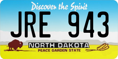 ND license plate JRE943