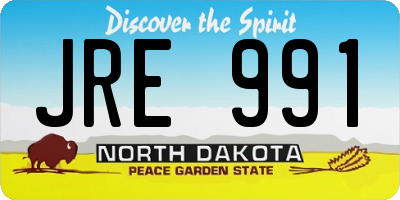 ND license plate JRE991