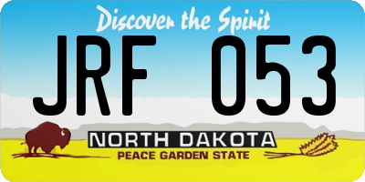 ND license plate JRF053