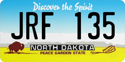 ND license plate JRF135