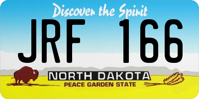 ND license plate JRF166