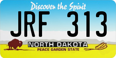 ND license plate JRF313