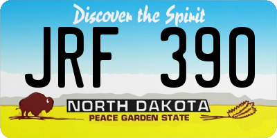ND license plate JRF390