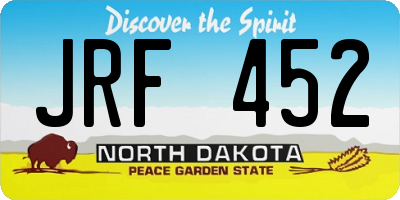 ND license plate JRF452