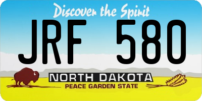 ND license plate JRF580