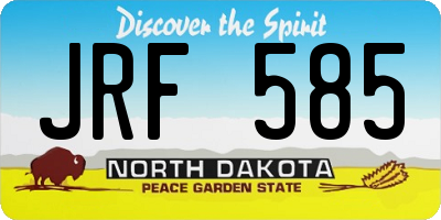 ND license plate JRF585