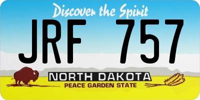 ND license plate JRF757