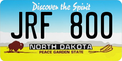 ND license plate JRF800