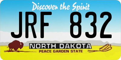 ND license plate JRF832