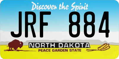 ND license plate JRF884