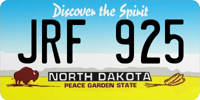 ND license plate JRF925