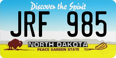 ND license plate JRF985