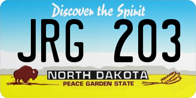 ND license plate JRG203