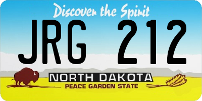 ND license plate JRG212