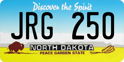 ND license plate JRG250
