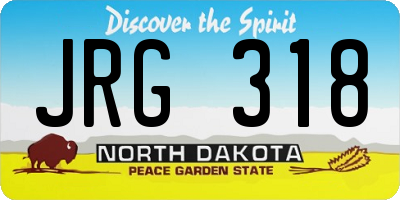 ND license plate JRG318