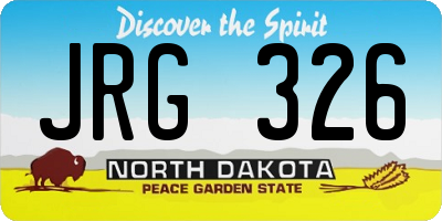 ND license plate JRG326