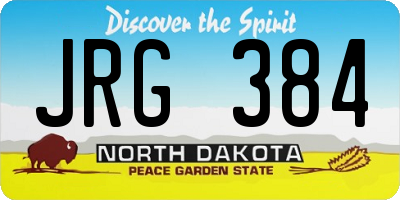 ND license plate JRG384