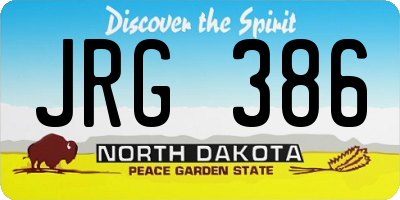 ND license plate JRG386