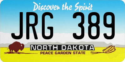 ND license plate JRG389