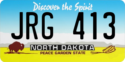 ND license plate JRG413