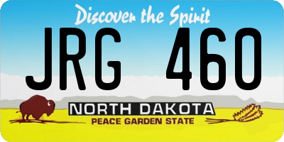 ND license plate JRG460