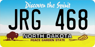 ND license plate JRG468