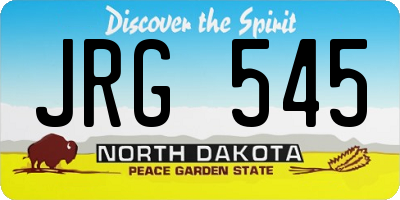 ND license plate JRG545