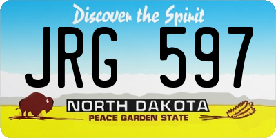 ND license plate JRG597
