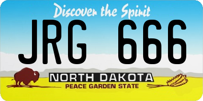 ND license plate JRG666