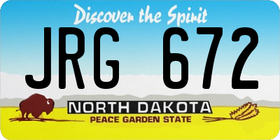 ND license plate JRG672