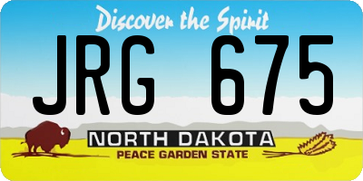 ND license plate JRG675