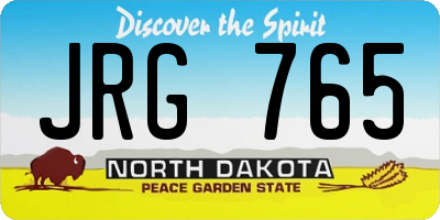ND license plate JRG765
