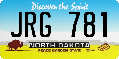 ND license plate JRG781