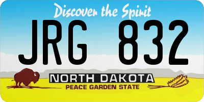 ND license plate JRG832
