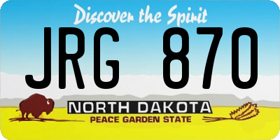 ND license plate JRG870