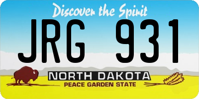 ND license plate JRG931