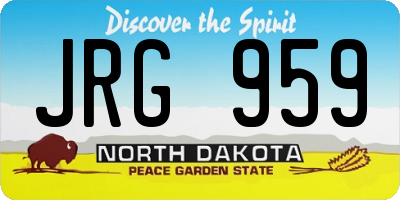 ND license plate JRG959