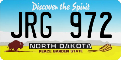 ND license plate JRG972